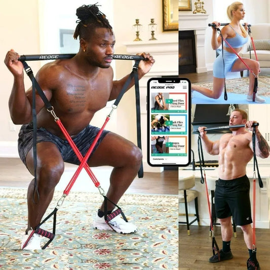 Complete Portable Full Body Home Gym Park Workout Set I Best Gift for Christmas I Resistance Bands for Beginners to Elite Athlet