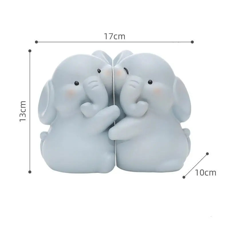 Hugging Duck Bookends - Adorable Cartoon Animal Book Stand for Desk, Decorative Shelf Organizer for Home & Office