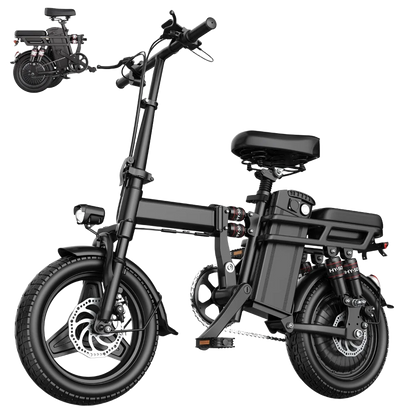 Electric Bike For Adults, Folding Electric Bike, 500W Peak Motor, Electric Bicycle With 14" Tire, 48V 20AH/15AH/10Ah Battery