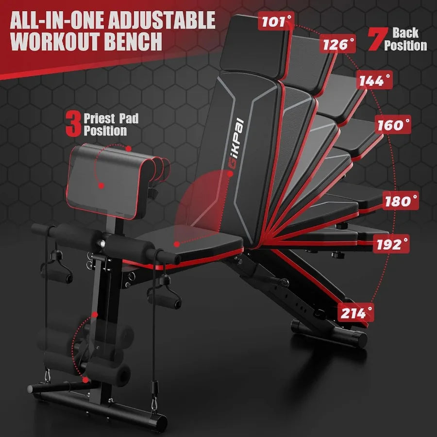 Adjustable Weight Bench - Workout Bench Press for Home Gym
