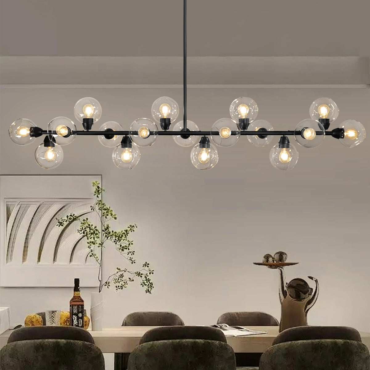 Sputnik Chandelier Height Adjustable Bubble Chandeliers Modern Linear Chandelier Dining Room Chandelier Mid Century Modern Chandelier Entryway Chandelier Kitchen Chandelier Home Decor Lighting