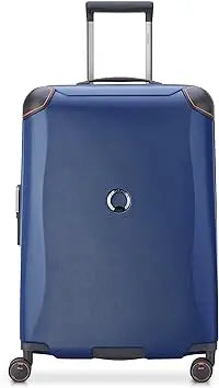 paris cactus pattern hardshell spinner luggage, navy, medium 24 inch