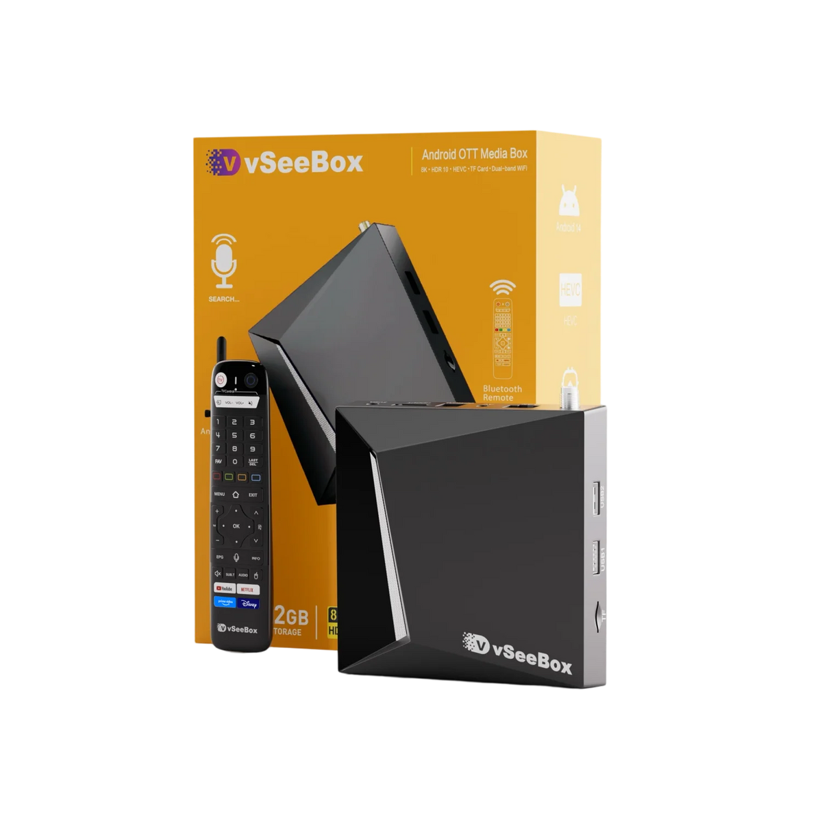 VseeBox V6 Pro Android 14 8K Ultra HD, Voice Control, 1000M Ethernet, HDMI 2.0