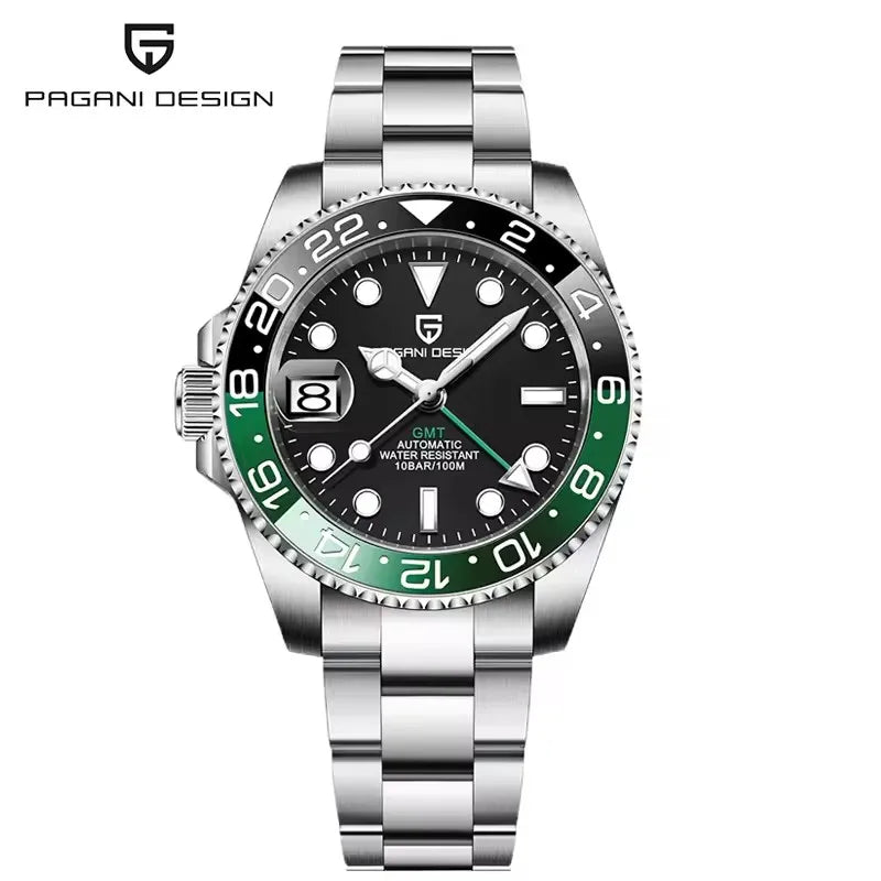 2026 PAGANI DESIGN 40MM Meteorite Dial GMT Men Mechanical Watch Jubilee Watch Strap Sapphire Glass Stainless Steel Waterproof Men Automatic Watches for Men