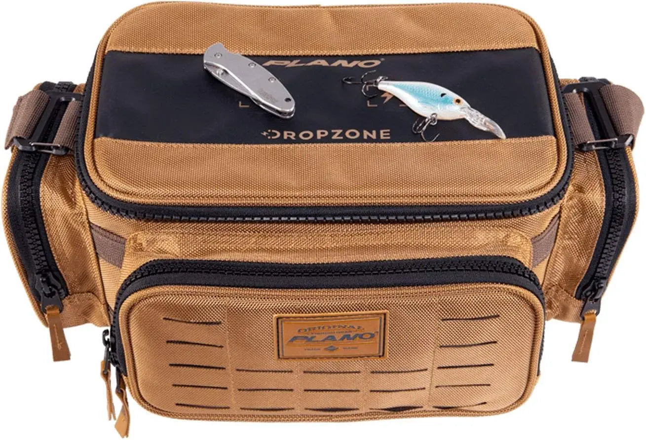 Guide Series Tackle Bag | Premium Tackle Storage with No Slip Base and Included stows, Khaki with Brown and Black Trim