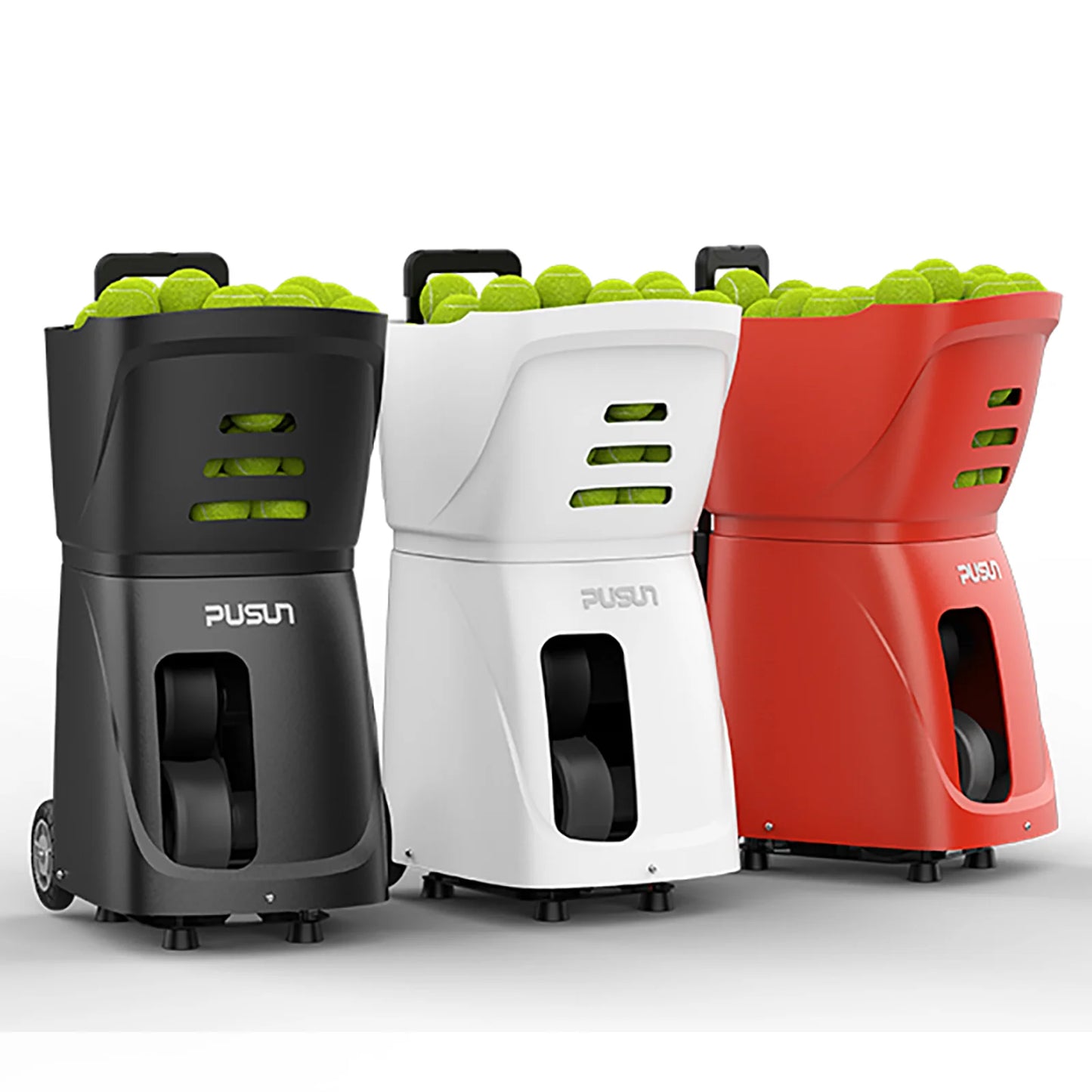 Tennis Ball Machine, PUSUN PT-Smart Tennis Ball Launcher for All Level Tennis Players, 100+Ball Capacity,4-6hs Working Time