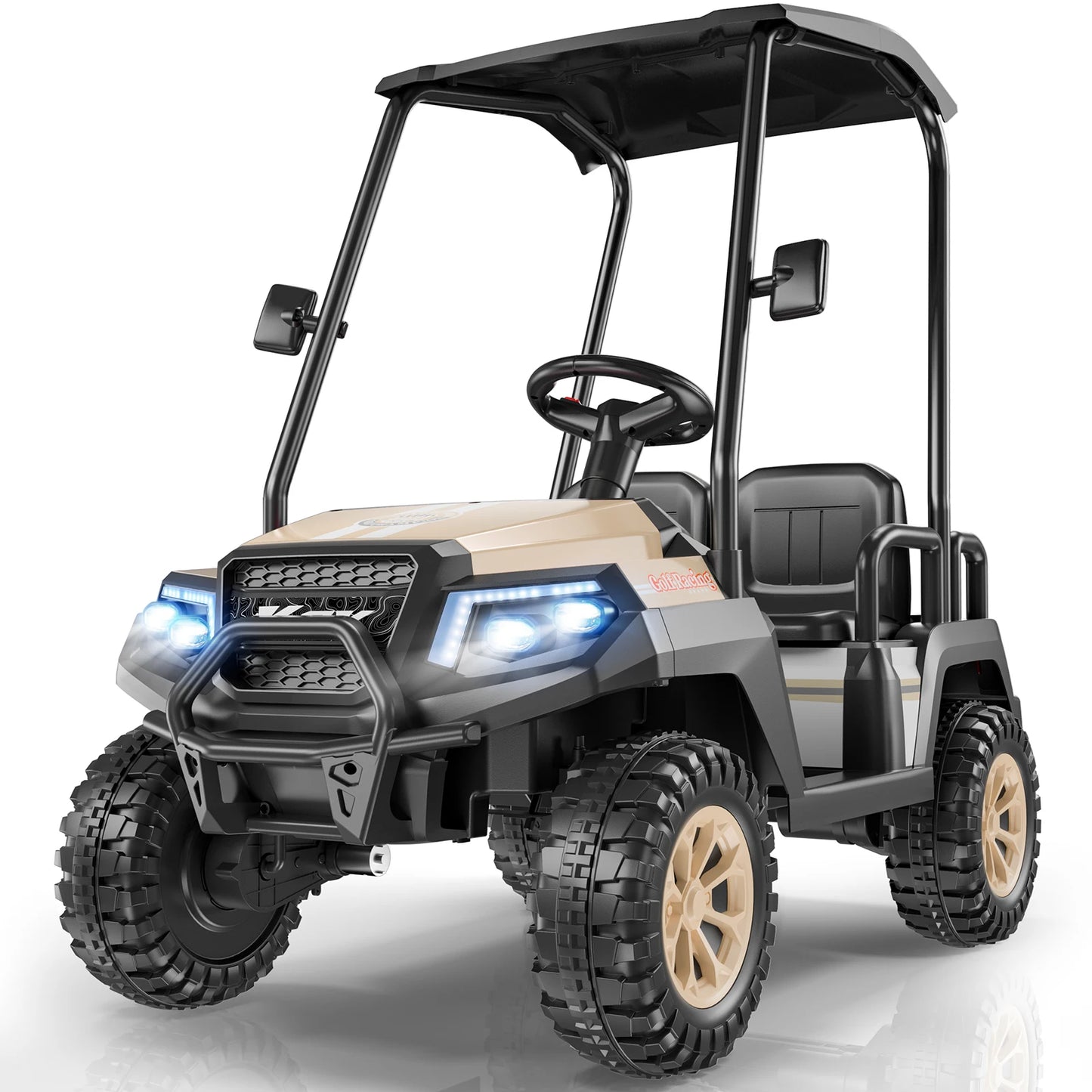 LIGIANT 24V 4-Seater Ride On Golf Cart for Big Kids, 4WD, 264 Lbs Load, Remote, Music, Suspension, Christmas Gift for Kids