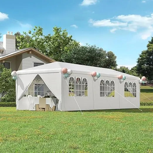 Outdoor Party Tent Wedding Birthday Tents for Parties Canopy Tent with Removable Sidewalls & Transparent Windows Outside Gazebo
