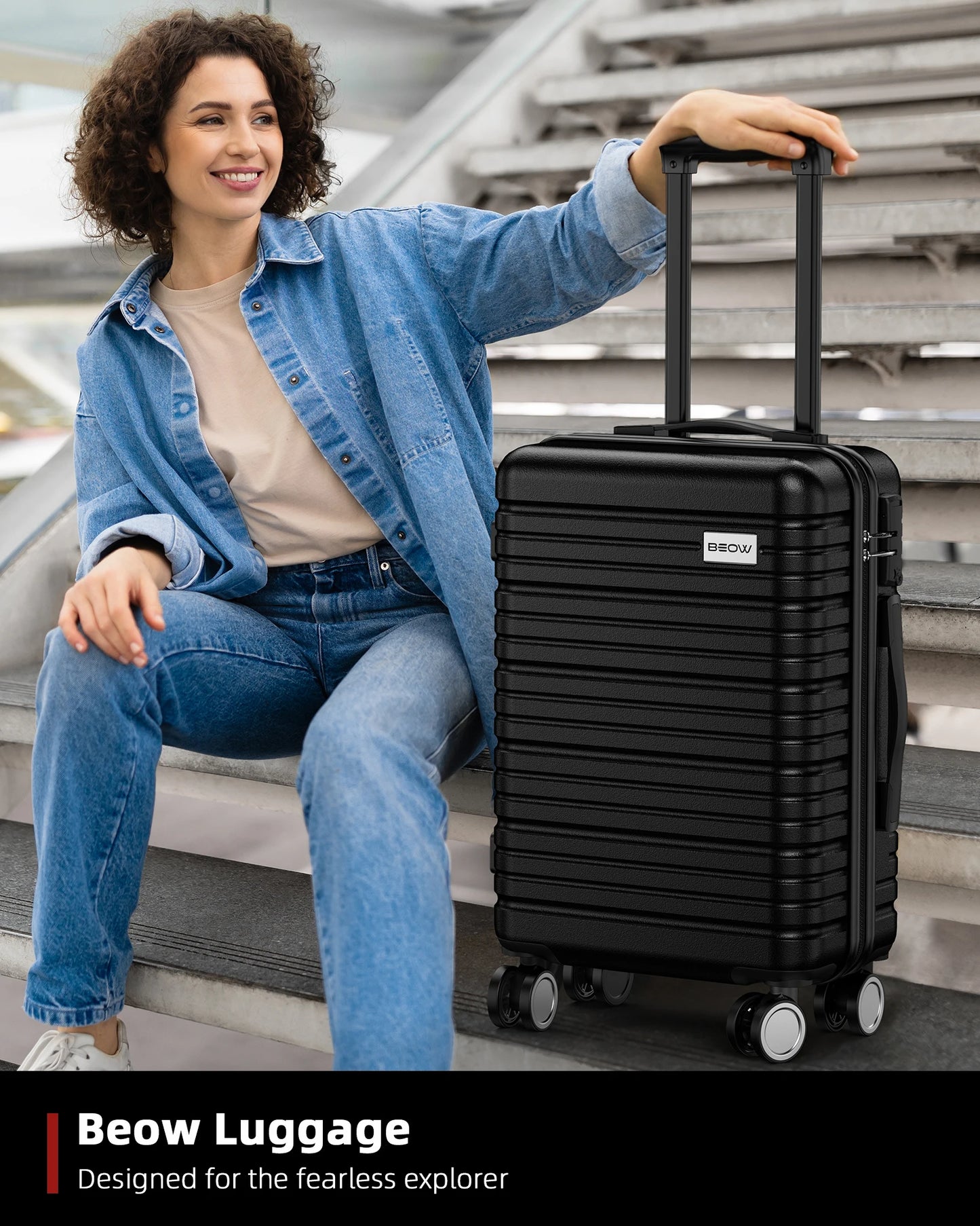 Luggage Sets 3 Piece 20/24/28 Inch Expandable Hardside Lightweight Durable Suitcases with Spinner Wheels, TSA Lock For Women Men