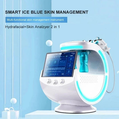 Ice Blue Terrazzo Machine Professional 7-in-1 Hydra Grinding Machine Skin Analysis Multi functional 7-in-1 Facial Care Beauty