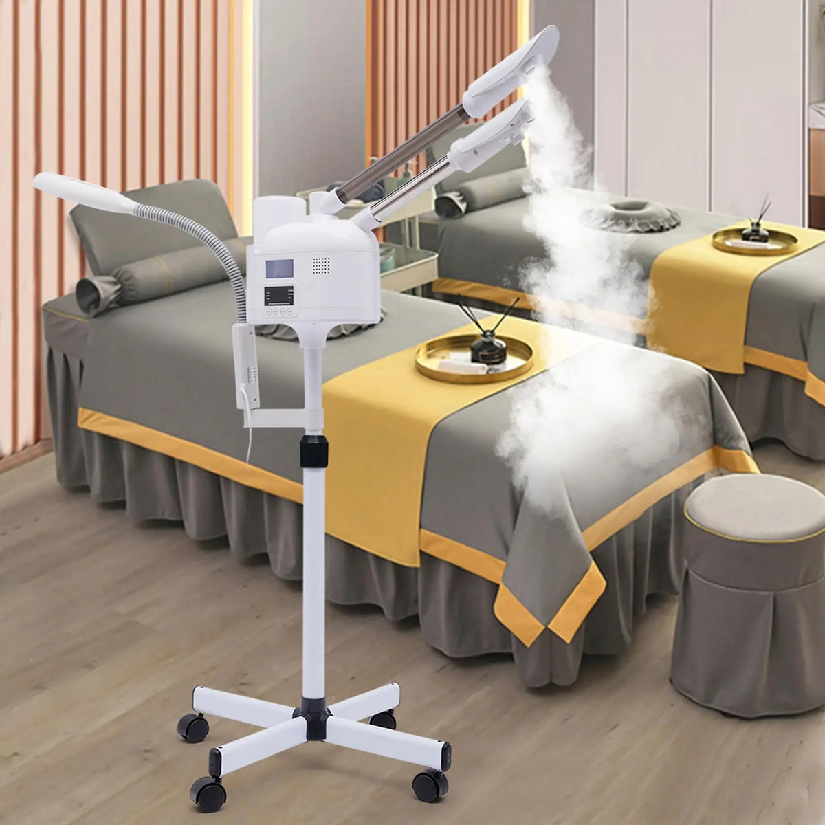 750W White Facial Steamer, Beauty Salon Spa Skin Care Instrument Ozone Facial Steamer Sprayer, Face Humidifier, for Home, Beauty