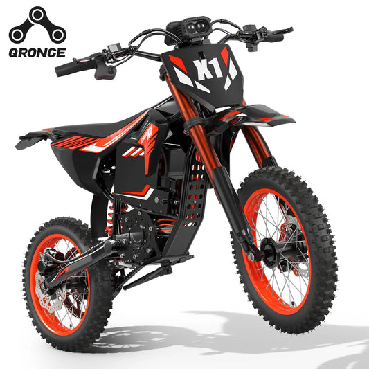 QRONGE X1 Spark Electric Dirt Bike for Teens Adults 4500W Peak Electric Motorcycle 60V 28.8Ah E-Dirt Bike 60 Mile Range E-Bike