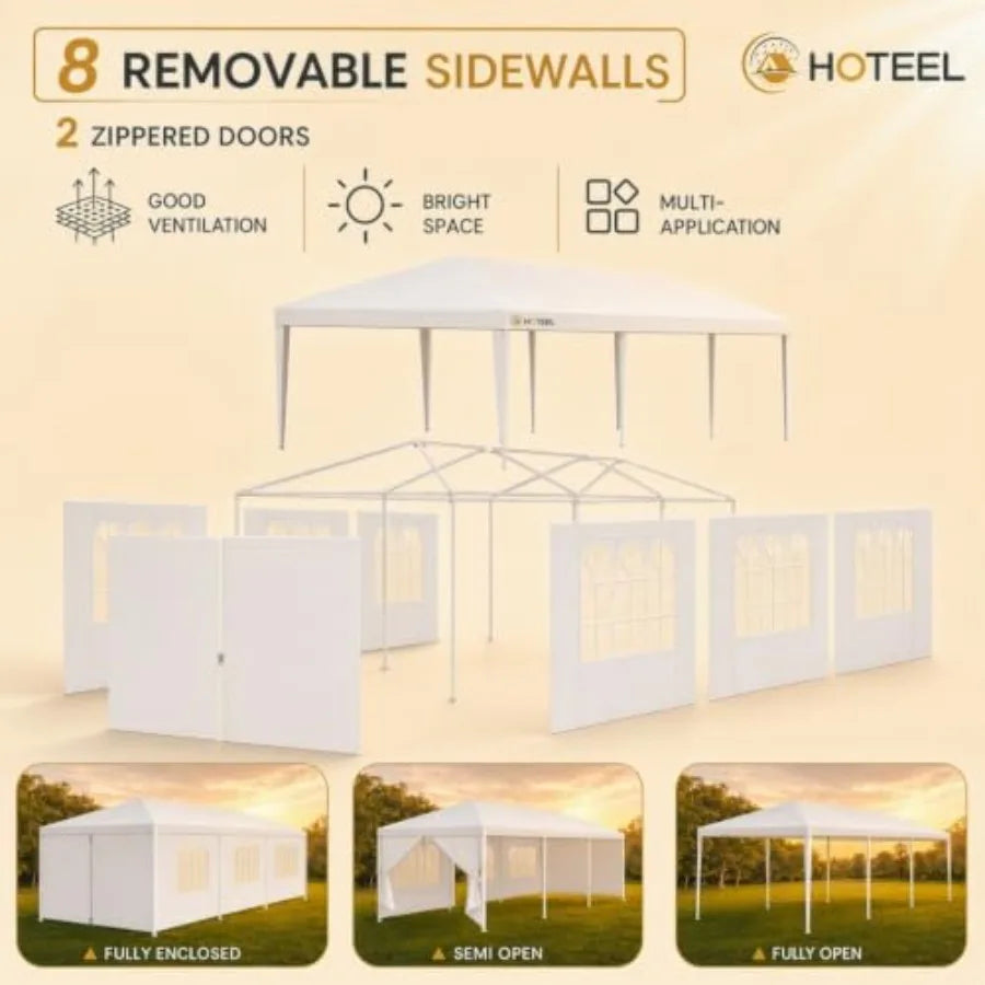 Feet Party Tent, Large Outdoor Canopy with 8 Removable Sidewalls