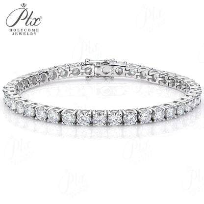 3mm Moissanite Tennis Bracelet 925 Sterling Silver Plated White Gold Bracelet for Women Man Sparkling Party Jewelry 6.5/7inch