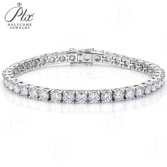 3mm Moissanite Tennis Bracelet 925 Sterling Silver Plated White Gold Bracelet for Women Man Sparkling Party Jewelry 6.5/7inch