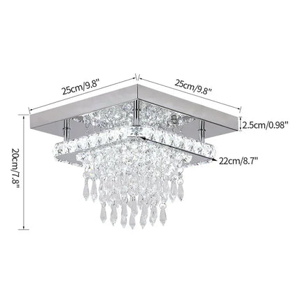 LED Lustre Chrome Crystal Ceiling Chandelier Creative Circular Restaurant Dining Room Bedroom Pendant Light Modern Home Decor
