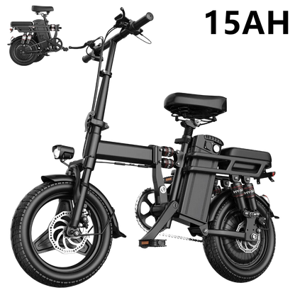 Electric Bike For Adults, Folding Electric Bike, 500W Peak Motor, Electric Bicycle With 14" Tire, 48V 20AH/15AH/10Ah Battery