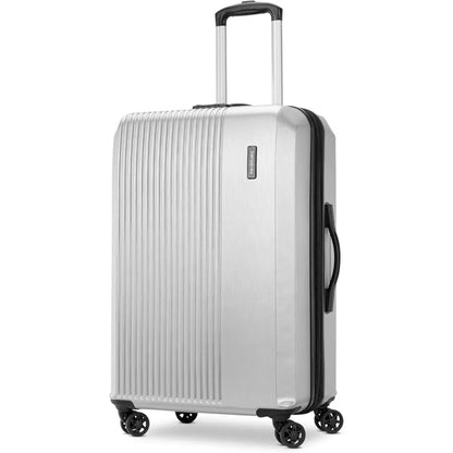 alliance collection hardside spinner luggage set, lightweight, 3-piece (carry-on/medium/large), silver