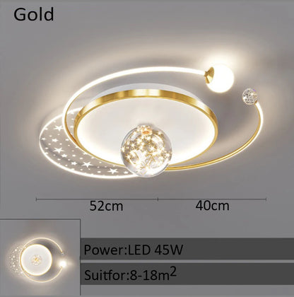 Modern bedroom ceiling light Children's room Round chandelier Creative LED living room interior ceiling decorative lighting