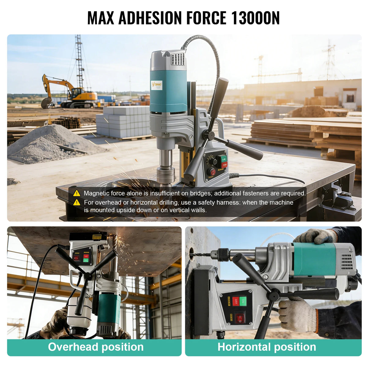 Portable Electric Mag Drill Press|SIHAO 1450W/1550W 1.57/2" Electric Drilling Machine Magnetic Drill Press Boring Diameter Power Drill 750/820PRM Drill
