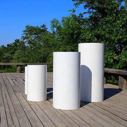 US Delivery 3/5pcs White Cylinder Table Pedestal Stand Decor Cake Plinths Pillars Backdrop for Party Wedding Decorations Holiday