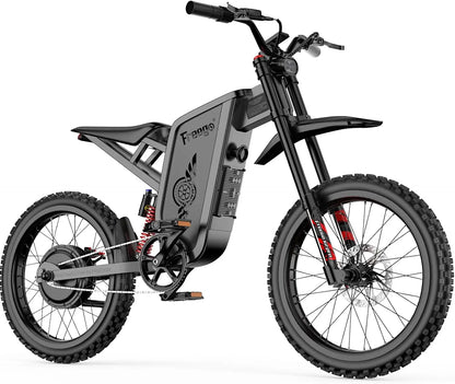 Freego X2 Electric Motorcycle for Adults 6000W Motor 50MPH Off Road Electric Bicycle 1800wh Battery 7 Speed Electric Dirt Bike