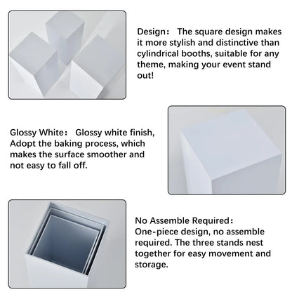 6PCS Metal Display Pedestal Stand for Birthday White Pedestal Stands Pillar for Wedding Dessert Table Display Stand Column Decor