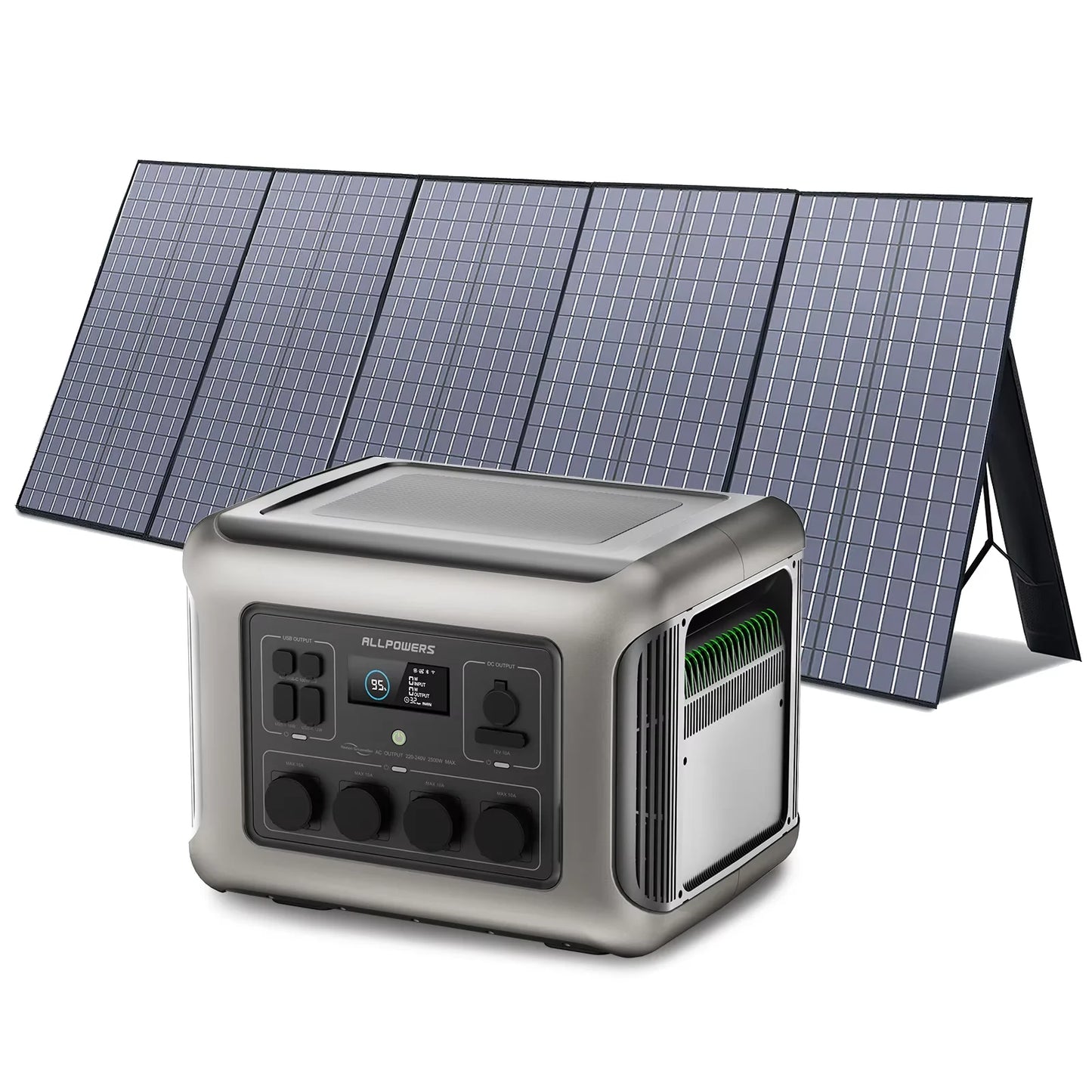 ALLPOWERS R2500 2016Wh LiFePO4 Portable Solar PowerStation Foldable Solar Panel SP037 400W / 2X400W Solar Charger for RV Camping