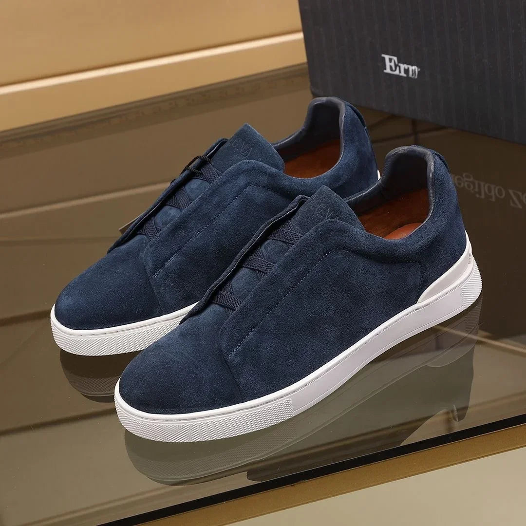2025 Zegnss Dress Shoes Designer Shoes Men Ermenegildos Zegnbs Soft Business Casual Party Quality Leather Chunky Sneakers