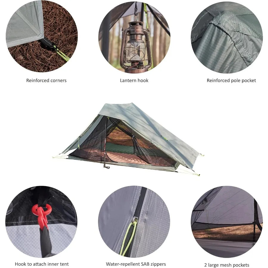 Altair Two Ultralight Backpacking Tent 2 Person Trekking Pole Backpacking Tent Waterproof Compact 3 Season Double Wall Shelter