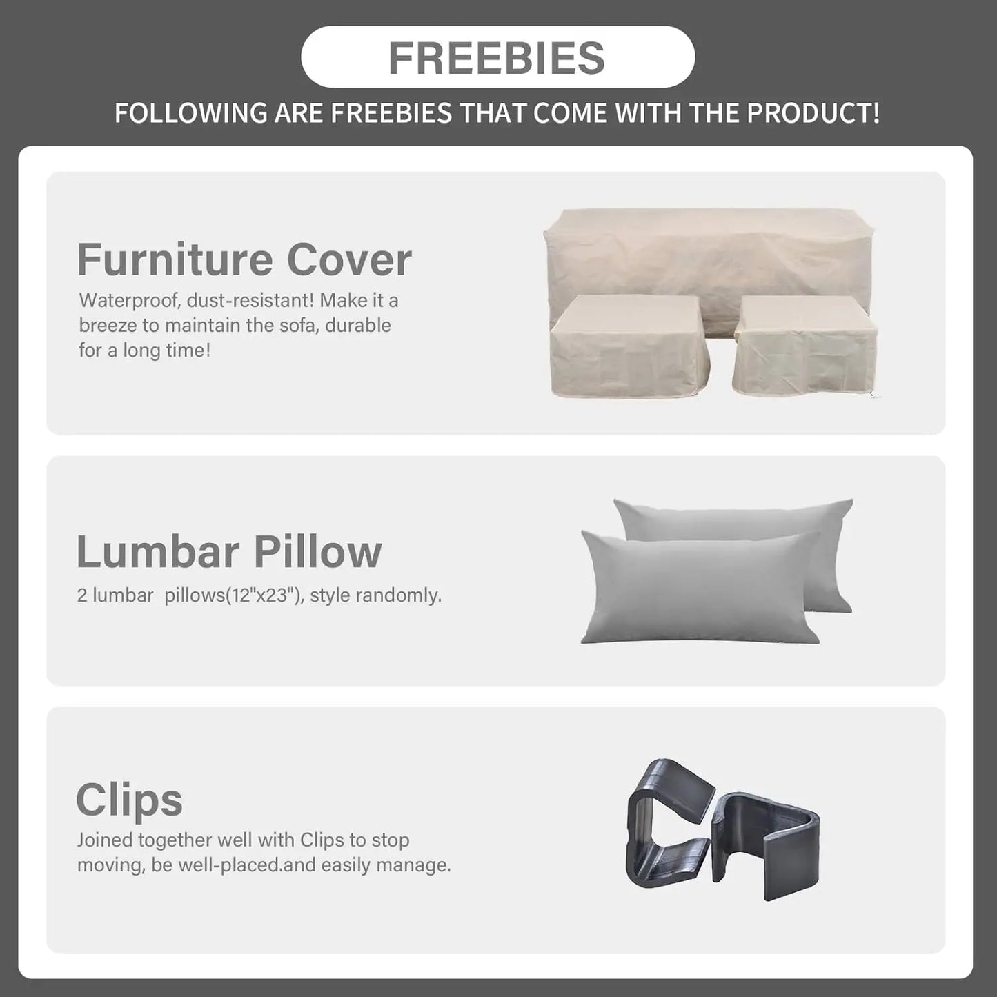 3 Pieces Patio Furniture Set Outdoor Sectional Wicker Patio Furniture Patio Couch with Ottoman and Outdoor Storage Table