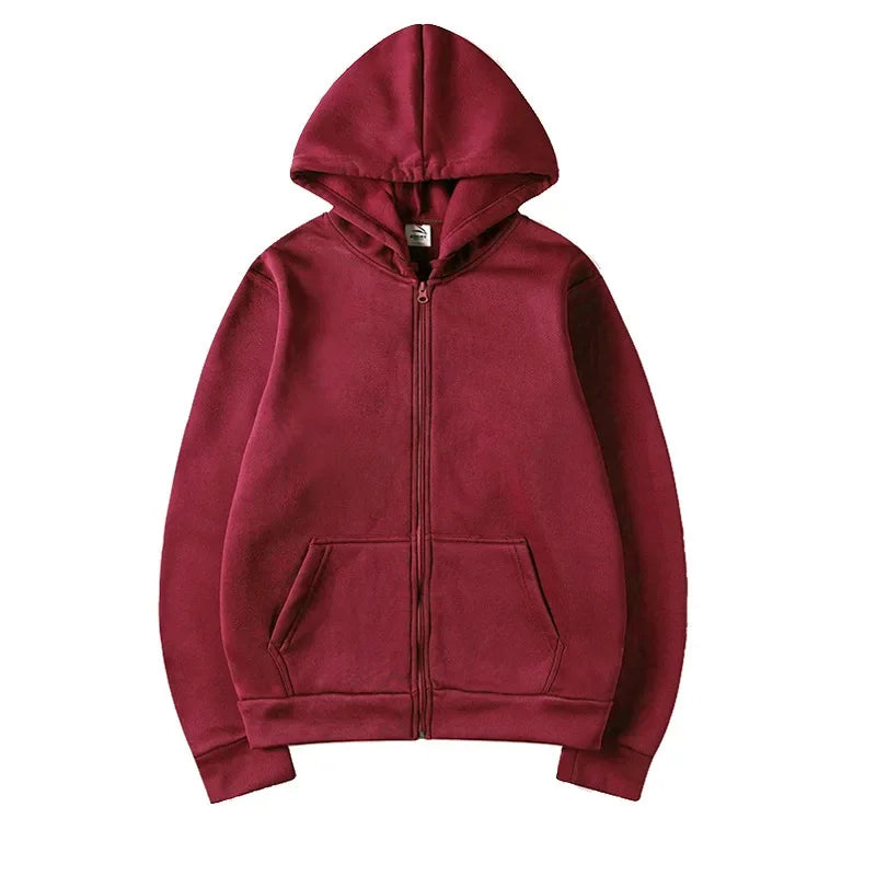 Men's Zip Up Hoodies Casual Zipper Jacket Coats Women Fleece Autumn Winter Harajuku Gothic Hooded Sweatshirts Sports Streetwear