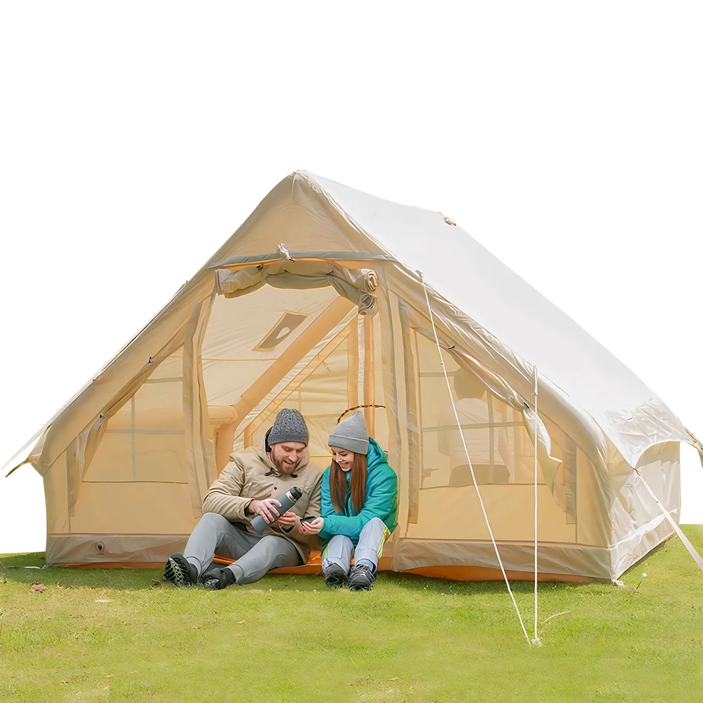 4-6 Person House Instant Glamping Camping Tents House with Hand Pump Automatic Inflatable Floating Tent for Adults Travel Hiking