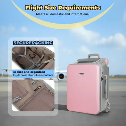 RideOn Suitcase,Kids Carry on Luggage with Wheels,Rolling Travel Luggage With Kids Seat for Airplane2in1 Case amp Baby Stroller,