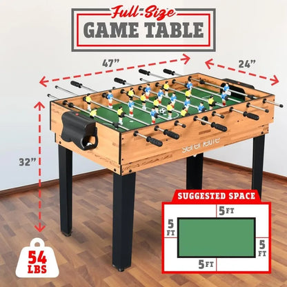 4in1 Multi Game Table 48 Sports Arcade with Accessories Ping Pong Air Hockey Pool Billiards Soccer Foosball All in One Indoor O