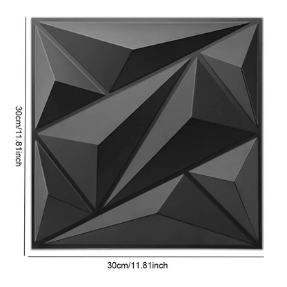 50/100Pcs Mural Tile Panel Mold 30x30cm Self-Adhesive Tile 3D Wall Sticker Black/White for Living Room Gaming Room TV Background