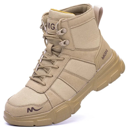 Mens Safety Shoes With Steel Toe Waterproof Boots Puncture Proof Anti-smash Mens Outdoor Work Sneakers Construction Work Shoes