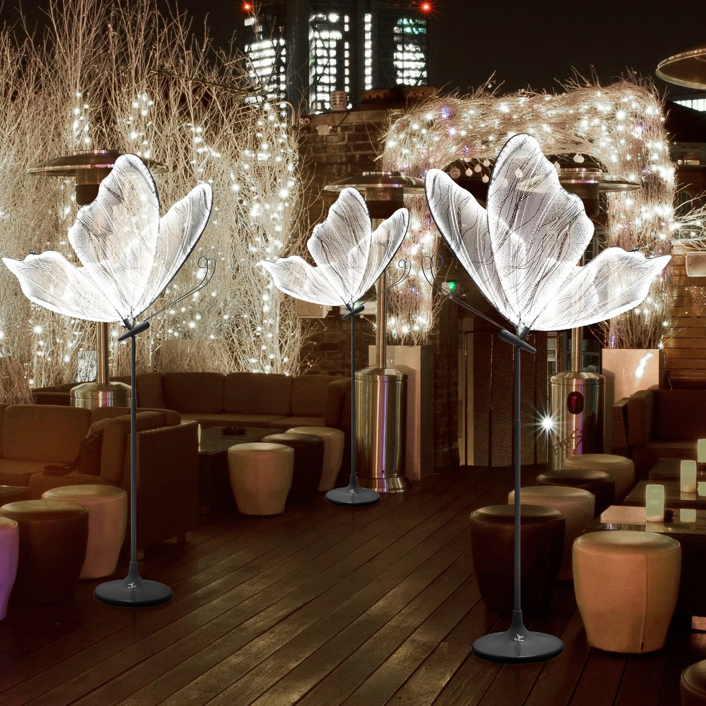 LED Butterfly Creative Lighting LED Floor Lamps Romantic Butterfly Ceiling Light Decoration Props for Wedding Party Events 60cm