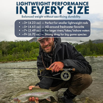 Liquid SSeries HD Fly Fishing Reels AllWater Performance Large Arbor Design with Powerful Sealed Drag System and Pressure Cast