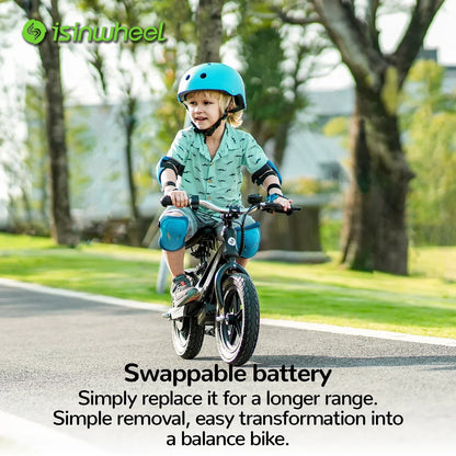 lsinwheel SK12 Children's Electric Bicycle 18V 2.5Ah Battery 150W Motor 12 inch tire Children E-bike