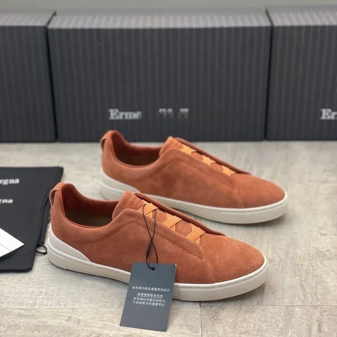 2025 Zegnss Dress Shoes Designer Shoes Men Ermenegildos Zegnbs Soft Business Casual Party Quality Leather Chunky Sneakers