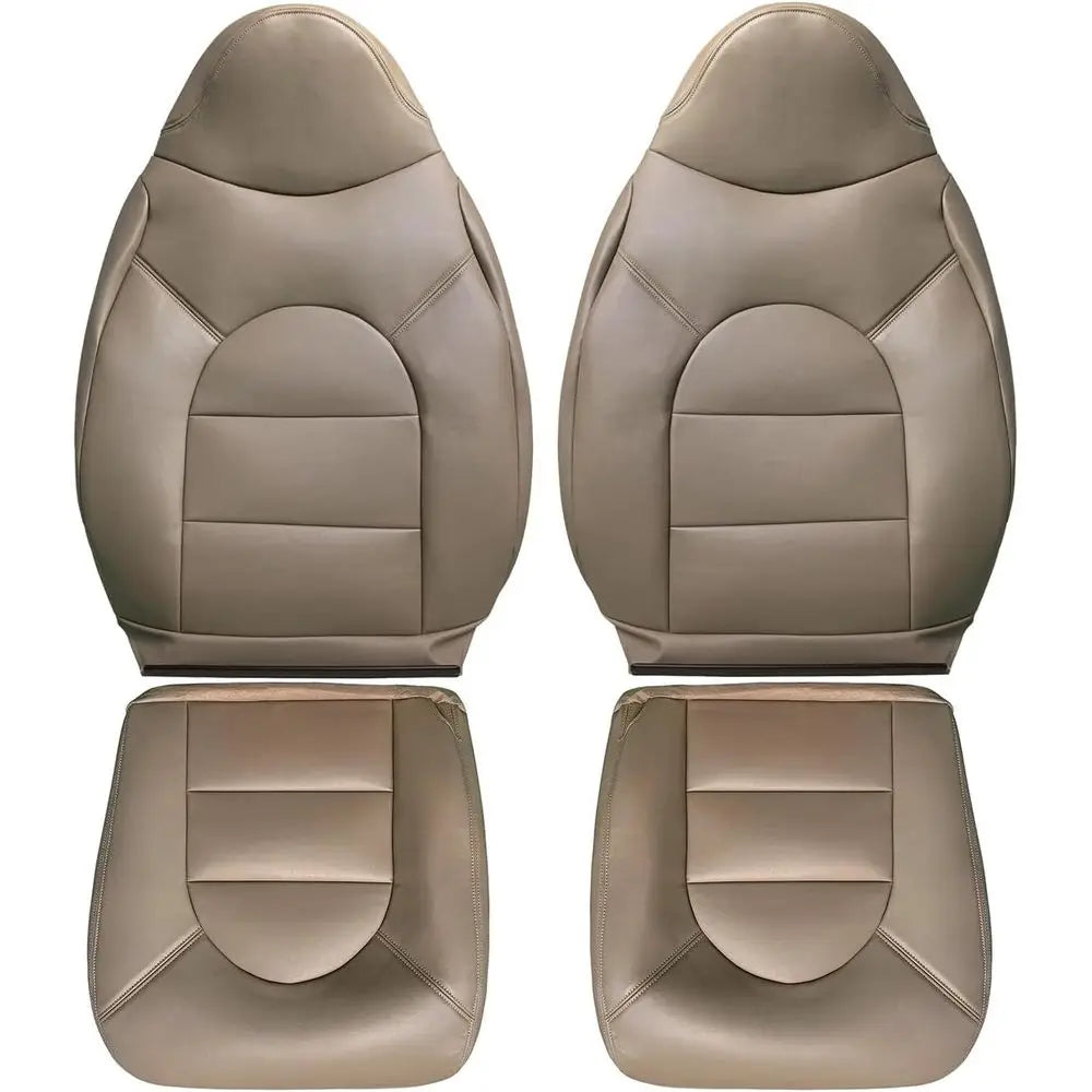 4pcs Front Car Seat Covers Tan Compatible for Ford F250 F350 F450 F550 Lariat 1999 2000 Driver&Passenger Side Bottom&Lean Back L