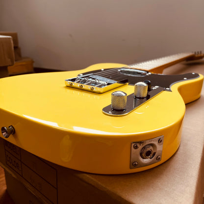 Electric Guitar TL Yellow Body Chrome Part Maple Fretboard Black Pickguard 2S Shipped from the United States Free Shipping