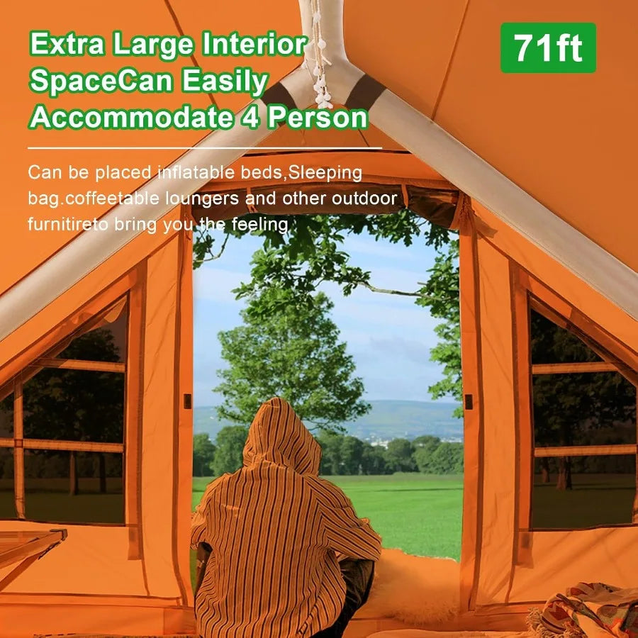 Inflatable Camping Tent 2 4 6 8 Person Glamping Inflatable Tents for Camping 2025 Update Zipper Door Easy Setup Blow Up Tents B
