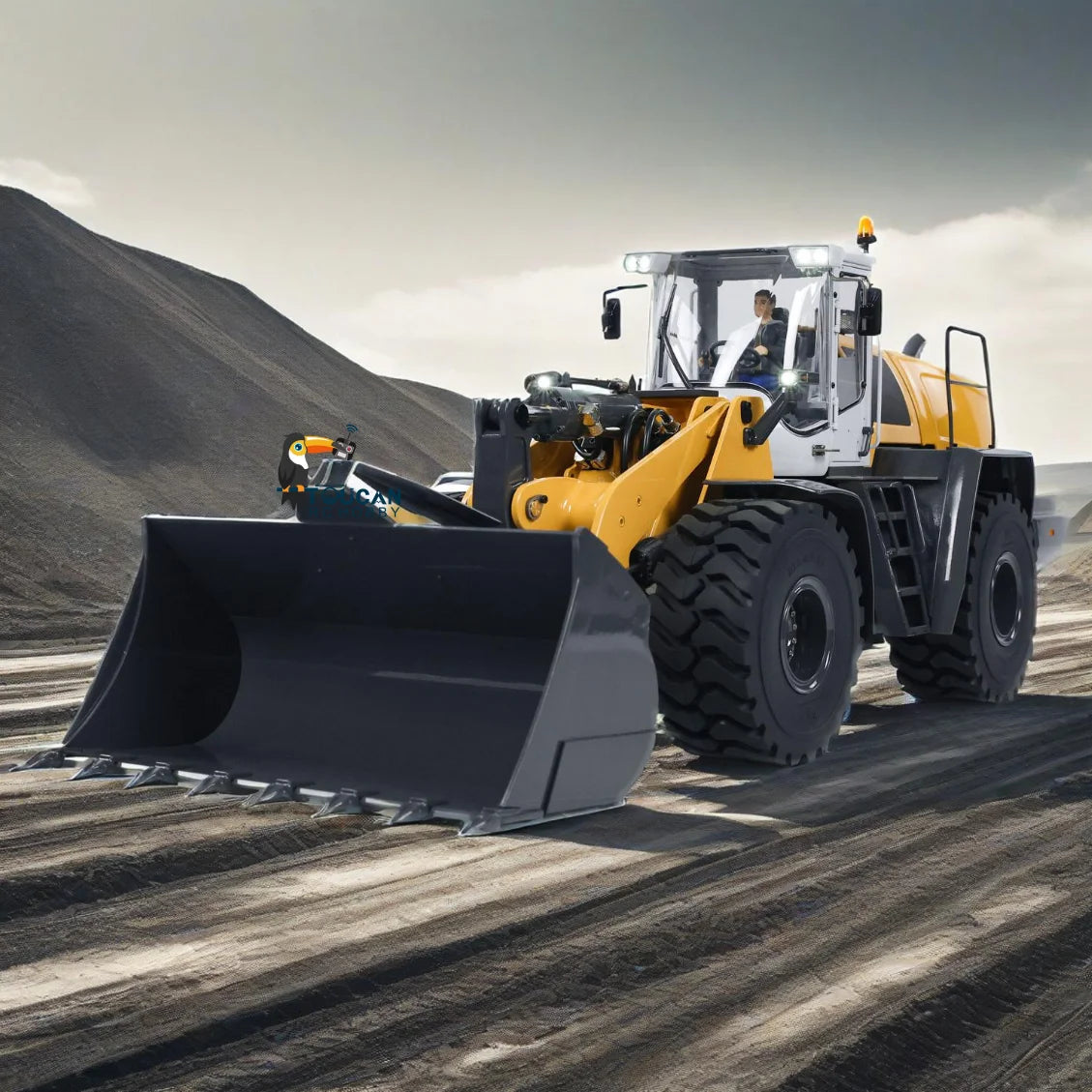 US Stock XDRC 580 1/14 Metal RC Hydraulic Loader RTR Engineering Toy Vehicle with Smoke Lights for Adults Hobby Construction Toy