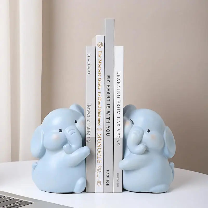 Hugging Duck Bookends - Adorable Cartoon Animal Book Stand for Desk, Decorative Shelf Organizer for Home & Office
