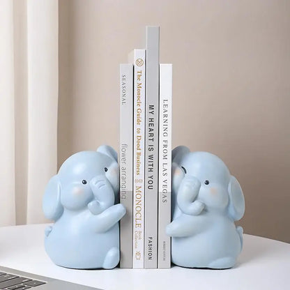 Hugging Duck Bookends - Adorable Cartoon Animal Book Stand for Desk, Decorative Shelf Organizer for Home & Office