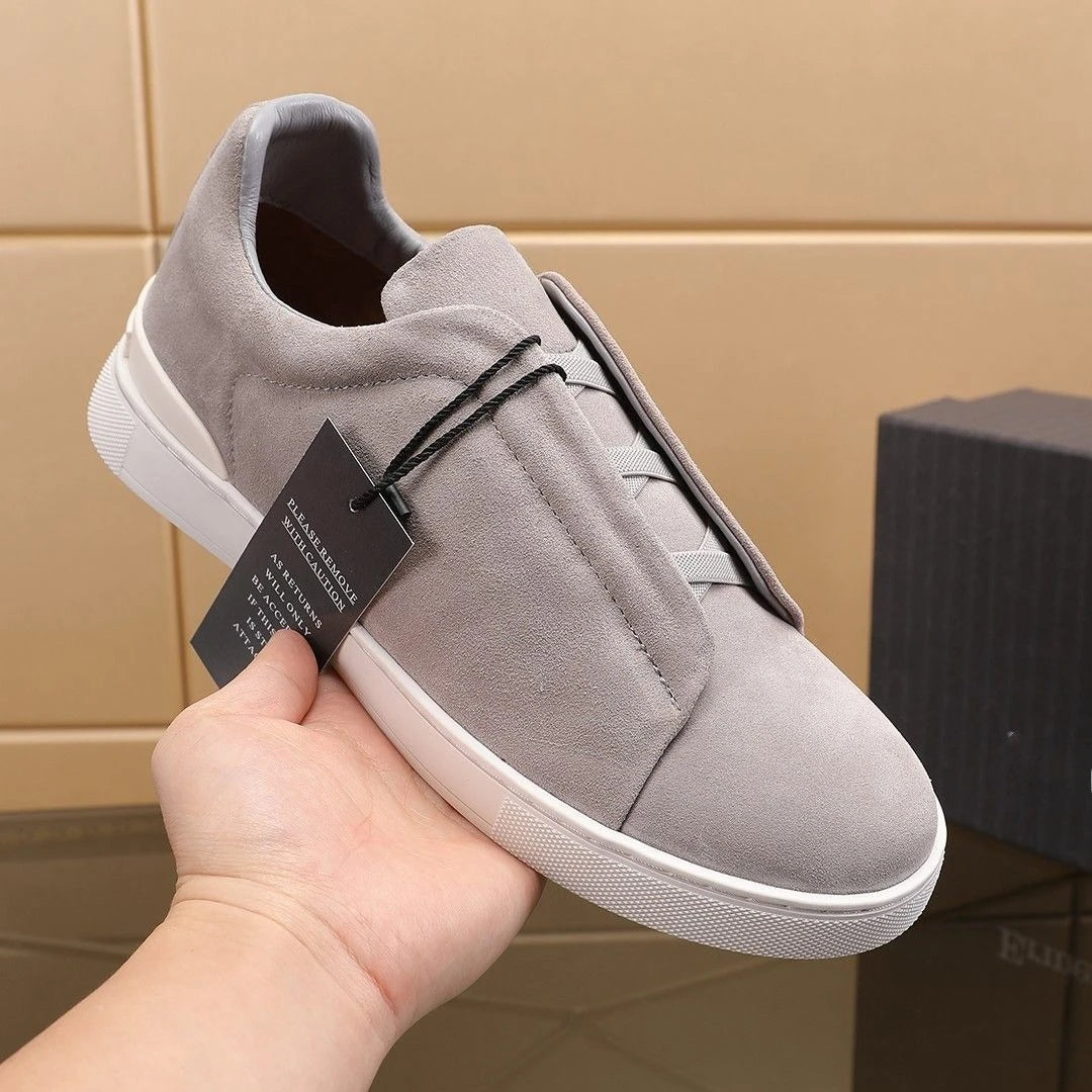 2025 New Genuine Leather High-End Men's Shoes, Slip-On European Trend Board Shoes, Casual Commute Versatile