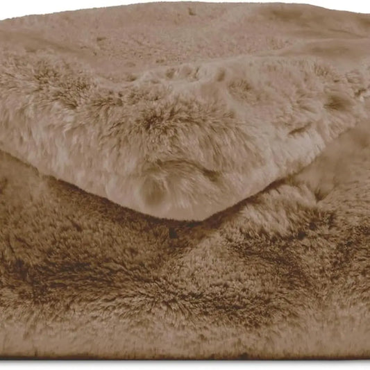 Faux Fur Ultra-Soft Luxury Throw Blanket - Thick & Cozy Oversized Design for Lounging or Sharing - Machine Washable - Oversize T