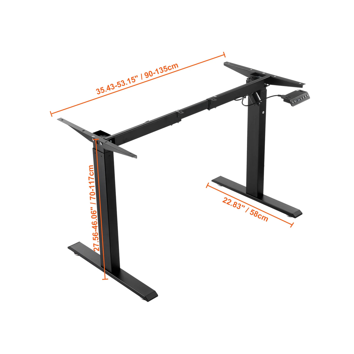 SucceBuy Standing Desk Frame  Electric Stand Up Computer Desk Legs Ergonomic DIY Workstation Base for Home Office Black white